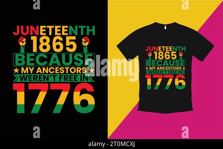 Independence Juneteenth T-Shirt Design und Männer Frauen Kinder Schwarzes Shirt Stock Vektor