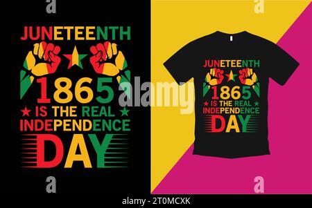 Independence Juneteenth T-Shirt Design und Männer Frauen Kinder Schwarzes Shirt Stock Vektor