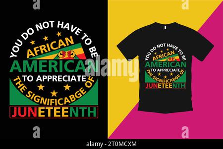 Independence Juneteenth T-Shirt Design und Männer Frauen Kinder Schwarzes Shirt Stock Vektor