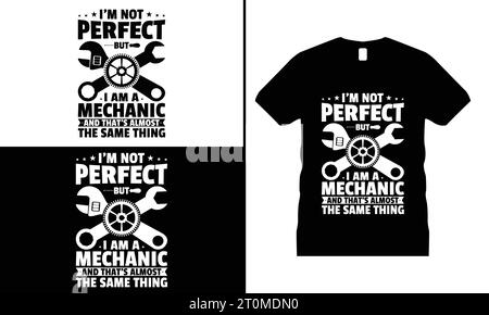 Lustiges mechanisches T-Shirt mit Design und Engineer Garage Mechanic Shirt Stock Vektor