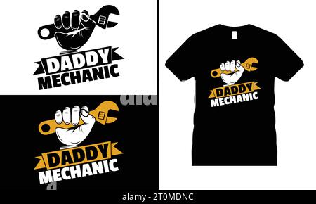 Lustiges mechanisches T-Shirt mit Design und Engineer Garage Mechanic Shirt Stock Vektor