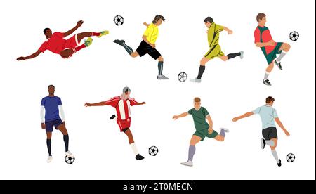 Satz von Fußball-Spieler Vektor isoliert. Stock Vektor