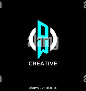 Design-Ideen für das DW-Circle-Monogramm-Logo Stock Vektor