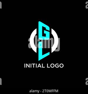Design-Ideen für das GL-Kreis-Monogramm-Logo Stock Vektor