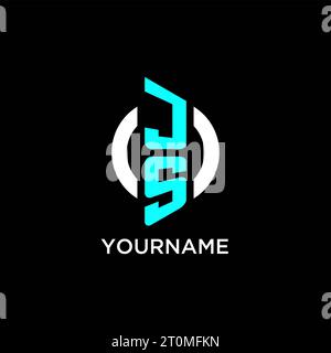 Design-Ideen für das JS-Kreismonogramm-Logo Stock Vektor