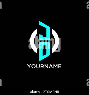 Design-Ideen für das JD-Circle-Monogramm-Logo Stock Vektor
