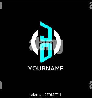 Design-Ideen für das JO Circle-Monogramm-Logo Stock Vektor