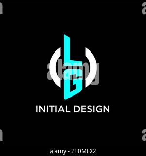Design-Ideen für das LG Circle Monogramm-Logo Stock Vektor