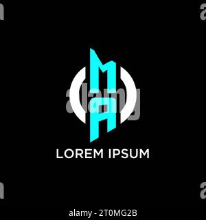Design-Ideen für das MA Circle-Monogramm-Logo Stock Vektor