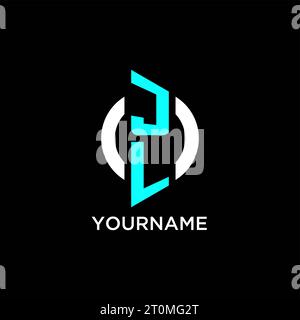 Design-Ideen für das JL Circle-Monogramm-Logo Stock Vektor