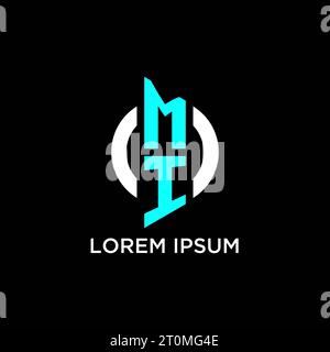 Design-Ideen für das MI Circle-Monogramm-Logo Stock Vektor