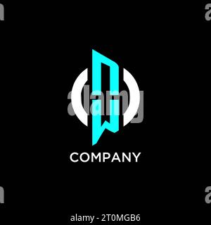 Design-Ideen für das NW-Kreismonogramm-Logo Stock Vektor