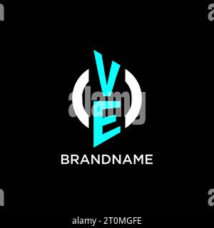 Design-Ideen für das VE-Kreismonogramm-Logo Stock Vektor