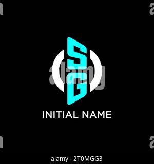 Design-Ideen für SG Circle Monogramm-Logo Stock Vektor
