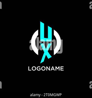 Design-Ideen für das UX-Kreismonogramm-Logo Stock Vektor