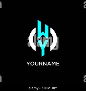 Design-Ideen für WY Circle-Monogramm-Logos Stock Vektor