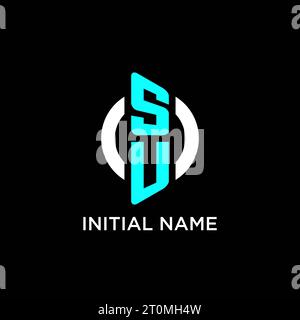 Design-Ideen für SU Circle Monogramm-Logo Stock Vektor