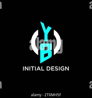 Design-Ideen für YB Circle-Monogramm-Logo Stock Vektor