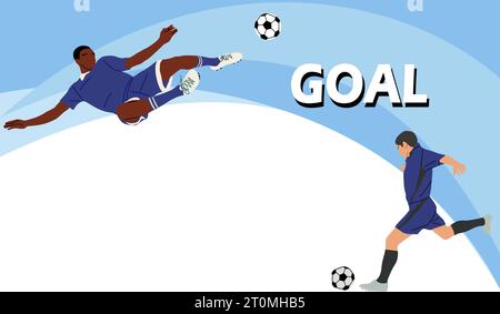 Fußball-Fussball-Banner oder Hintergrund-Vektor-Kunst. Stock Vektor
