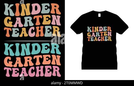 Grooviges T-Shirt im Retro-Design Vintage Hippie 60er 70er 80er Jahre T-Shirt mit niedlichem Blumendesign Stock Vektor