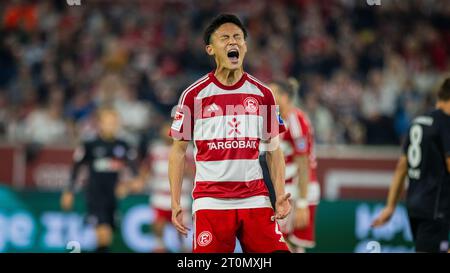 Düsseldorf, Deutschland. Oktober 2023. Takashi Uchino (F95) Fortuna Düsseldorf - VfL Osnabrück 06.10.2023 Copyright (nur für journalistische Zwecke) Stockfoto