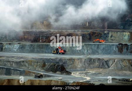 Papua-Neuguinea: OK-Tedi Kupfermine bei Tabubil. Stockfoto