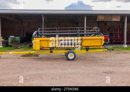 Nahaufnahme von Landmaschinen. Schweden. Stockfoto