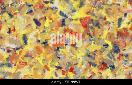 Bunte, chaotische Pinselstriche, leuchtende Farben, Kreidetextur. Nahtloser abstrakter Hintergrund. Stockfoto