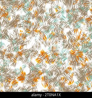 Botanisches Blumenmuster im Vintage-Stil. Abstrakte Kunst. Vintage-Farben. Tropische Strichkunst. Hinterlässt den Hintergrund. Tapetendesign mit abstrakten Blattformen. Br Stockfoto