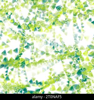 Mehrere Dreiecke nahtloses Muster. Garland der Dreiecke. Blaue und grüne Farben mit Reflexion auf dem weißen Hintergrund. Muster für Umhüllung, Texti Stockfoto