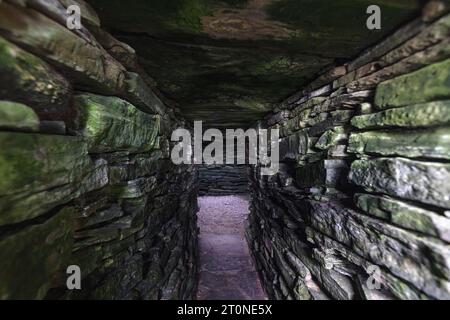 Das Unstan Chambered Cairn in Orkney, Schottland. Stockfoto