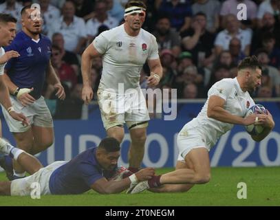 Lille, Frankreich. Oktober 2023. Jonni May von England während der Weltmeisterschaft 2023, Pool D Rugby union Spiel zwischen England und Samoa am 7. Oktober 2023 im Pierre Mauroy Stadion in Villeneuve-d'Ascq bei Lille, Frankreich - Foto Laurent Lairys/ABACAPRESS.COM Credit: Abaca Press/Alamy Live News Stockfoto