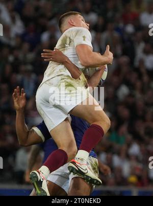 Lille, Frankreich. Oktober 2023. Owen Farrell von England während der Weltmeisterschaft 2023, Pool D Rugby union Spiel zwischen England und Samoa am 7. Oktober 2023 im Pierre Mauroy Stadion in Villeneuve-d'Ascq bei Lille, Frankreich - Foto Laurent Lairys/ABACAPRESS.COM Credit: Abaca Press/Alamy Live News Stockfoto