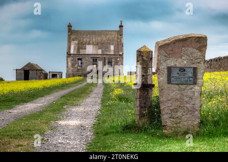 Hall of Clestrain ist der Geburtsort des Polarforschers John Rae in Orkney, Schottland. Stockfoto