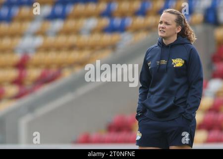 York, Großbritannien. Oktober 2023. LNER Community Stadium, York, North Yorkshire, 8. Oktober 2023. Betfred Womens Super League Grand Final York Valkyrie V Leeds Rhinos Lois Forsell (Head Coach) von Leeds Rhinos Women Credit: Touchlinepics/Alamy Live News Stockfoto