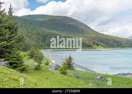 Chilkat Inlet vom Battery Point Trail im Chilkat State Park, Alaska, USA Stockfoto