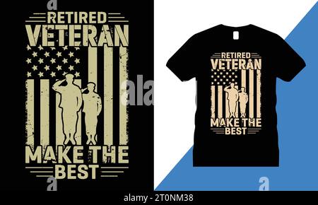 Vatertag Veteran T-Shirt Design Vektor von United States Army Kurzarm Shirt Stock Vektor