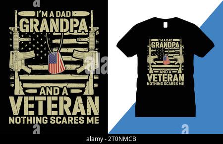 Vatertag Veteran T-Shirt Design Vektor von United States Army Kurzarm Shirt Stock Vektor