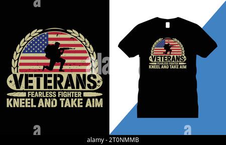 Vatertag Veteran T-Shirt Design Vektor von United States Army Kurzarm Shirt Stock Vektor