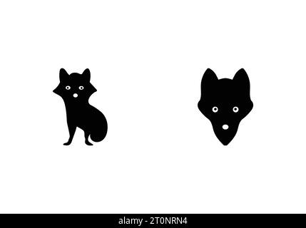 Neues, wunderschönes Design mit minimalem Arctic Fox-Symbol Stock Vektor