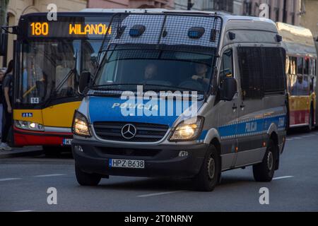 Polizeiwagen, Königliche Route, Warschau, Polen Stockfoto