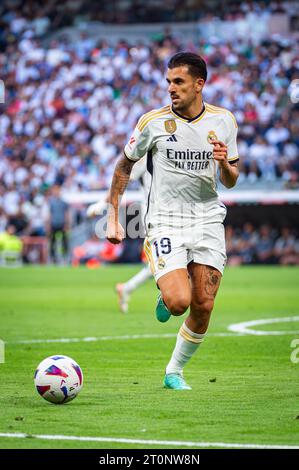 Dani Ceballos von Real Madrid im Spiel während der LALIGA EA SPORT zwischen Real Madrid und Osasuna im Santiago Bernabéu Stadion. Endergebnis: Real Madrid 4:0 Osasuna. (Foto: Alberto Gardin / SOPA Images/SIPA USA) Stockfoto