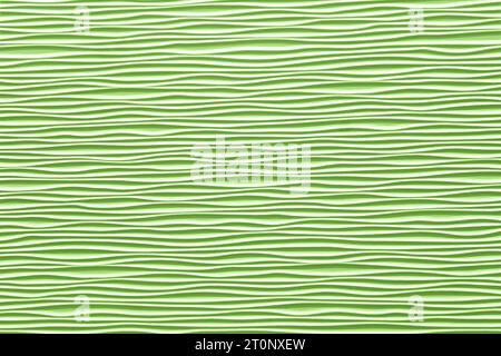 Textur von welligen grünen Linien einer abstrakten geometrischen Formoberfläche, Hintergrund Stockfoto