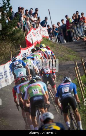 Beringen, Belgien. Oktober 2023. Illustrationsaufnahme während des Männer-Elite-Rennens des Cyclocross-Rennens „Cross Beringen“, Sonntag, 08. Oktober 2023 in Beringen, Rennen 1/7 des Exact Cross-Wettbewerbs. BELGA FOTO JASPER JACOBS Credit: Belga News Agency/Alamy Live News Stockfoto