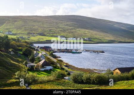 Der Hafen in Voe, North Mainland, Shetland, Schottland, Großbritannien Stockfoto