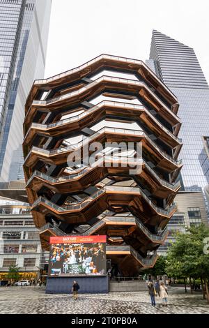 HUDSON YARDS, NEW YORK, USA - 18. SEPTEMBER 2023. Ein flacher Blick auf das Schiff bei Hudson Yards in New York City, das für die Öffentlichkeit gesperrt ist Stockfoto