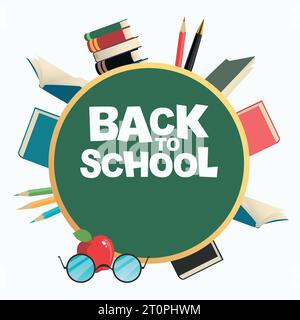 Vektorillustration des Back-to-School-Konzepts, dekoratives Symbol Stock Vektor