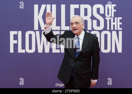 London, Großbritannien. Oktober 2023. LONDON, VEREINIGTES KÖNIGREICH - 07. OKTOBER 2023: Regisseur Martin Scorsese besucht den roten Teppich für die Headline-Gala für „Killers of the Flower Moon“ während des 67. BFI London Film Festivals in der Royal Festival Hall in London, Vereinigtes Königreich am 07. Oktober 2023. (Foto: Wiktor Szymanowicz/NurPhoto) Credit: NurPhoto SRL/Alamy Live News Stockfoto