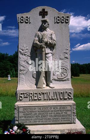 New Jersey freiwillige Marker an blutigen Winkel, Fredericksburg und Spotsylvania National Military Park, Virginia Stockfoto