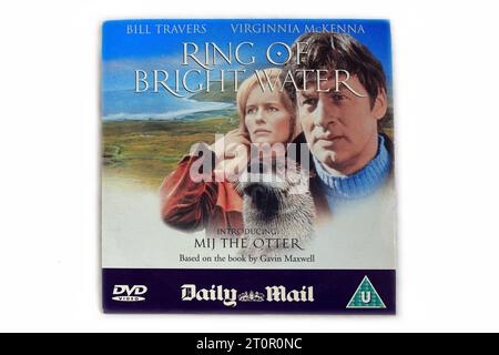 Ring von heller Wasser DVD-Kartenhülle auf hellem Hintergrund Stockfoto